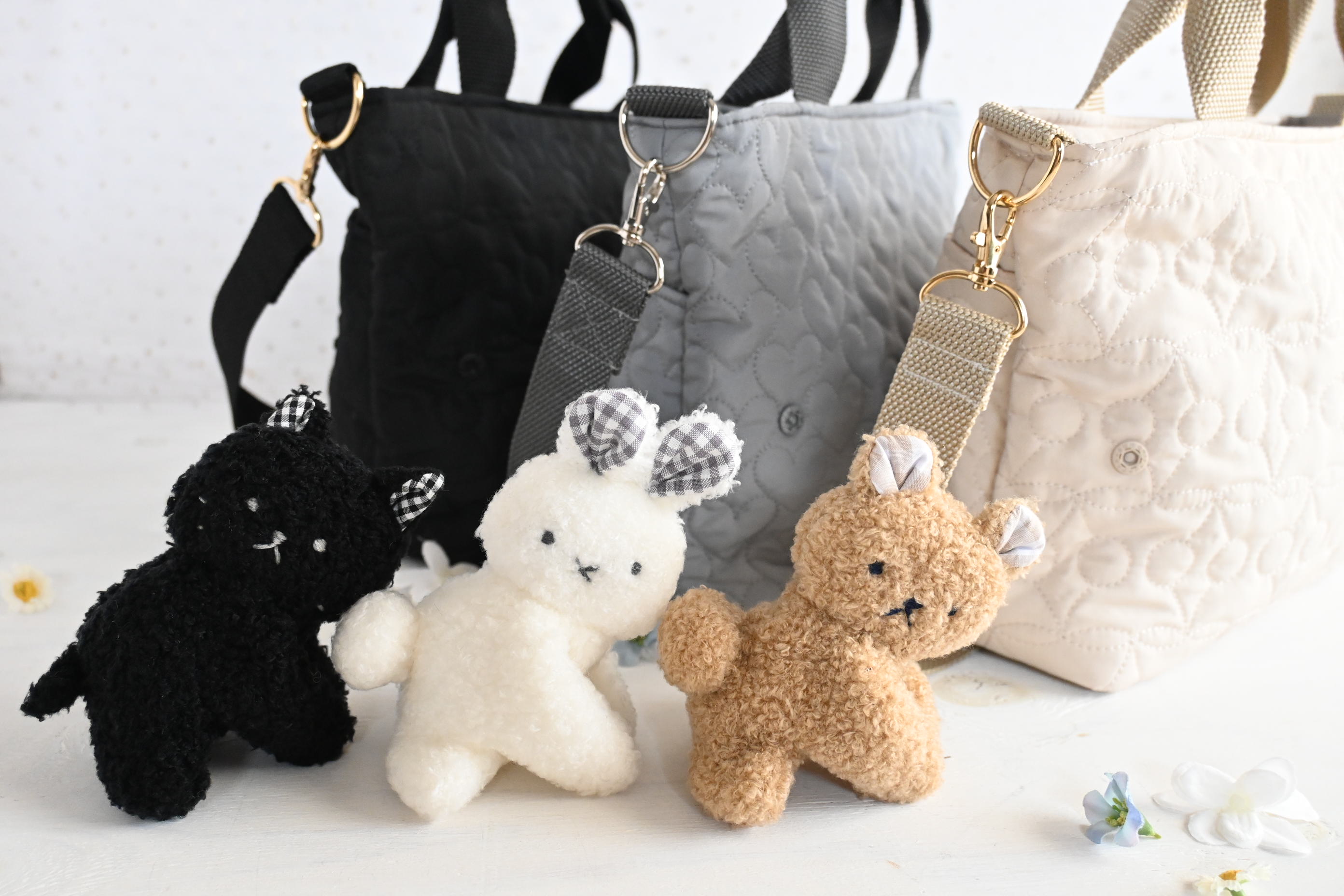 くっつきぬいぐるみ&ショルダートートバッグ 選べる3種